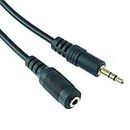 Switch Electronics 2m Gold 3.5mm Stereo Plug to Socket Audio Headphone Extension Cable Lead (Length 2m)