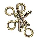 Pure Source India Metal Anchor Fasteners Hook for Hanging Swing (10 mm, Gold)- 4 Pieces
