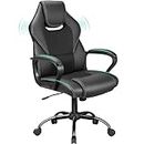 BASETBL Office Chair Racing Style, Ergonomic Computer Chair Executive Chair Swivel Gaming, Lumbar Support High Back PU Leather Adjustable Height Comfortable Chair Easy to Install (Black)