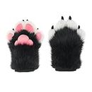 JUNBOON Dog Cat Bear Paw Gloves Furry Fursuit Paws Cosplay Props Costume Accessories for Teens Adults, 1-bwpink, One Size