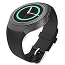 MoKo Watch Band Compatible with Samsung Gear S2 (S2 SM-R720 / SM-R730 ONLY), Soft Silicone Replacement Sport Band, NOT FIT S2 Classic (SM-R732 & SM-R735), NOT FIT Gear Fit2 - Black