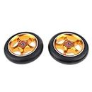 LINFFSTR 2Pcs 110mm Scooter Wheels with Aluminum Core Pu Alloy Wheel for Rider Skate Roller Scooter Replacement Wheels Smooth Bearing Installed (Color : Gold 1)