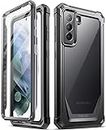 Poetic Guardian Case Designed for Samsung Galaxy S21 5G 6.2 inch, Built-in Screen Protector Work with Fingerprint ID, Full Body Hybrid Shockproof Bumper Cover Case, Black