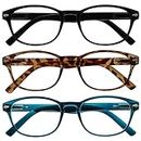 The Reading Glasses Company Special 3 Pack Mix Offer Sea Blue Brown Tortoiseshell Black Womens Mens RRR76-123 +2.50