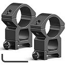 CVLIFE 1 inch Picatinny Scope Rings Medium Profile Mounts - Compatible with Weaver Rails - 20mm See Through Scope Mount - 2 Pieces