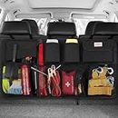 SURDOCA Car Trunk Organizer, 3rd Gen [7 Times Upgrade] Super Capacity Car Hanging Organizer, Equipped with 4 Magic Stick, Car Trunk Tidy Storage Bag with Lids, Space Saving Expert, Black