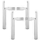 TCHOSUZ 5 Inch Metal Furniture Legs, 4 Pieces Heavy Duty Metal Table Legs With Rubber Floor Protectors & Screws, Furniture Replacement Legs For DIY Sofa Couch Nightstand Cabinet Chair Desks Chrome