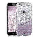 kwmobile Clear Case Compatible with Apple iPhone 6 / 6S - Phone Case Soft TPU Cover - Indian Sun Violet/White/Transparent
