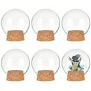 1box 6pcs Set Of 6 Glass Dome Lid Decorative Display Jars 2.5x2.7" Bell Shaped Glass Jars With Cork Base For Party Favors Art And Small Projects Inner? Diameter: 1.5" Art Supplies