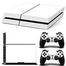 Morbuy PS4 Vinyl Skin Full Body Cover Sticker Decal For Sony Playstation 4 Console & 2 Dualshock Controller Skins (Only White)