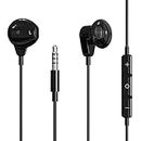 Tangostu Earbuds Headphones with Microphone Wired Earphones for Moto E, G Stylus G8 G9 Plus G7 Power Z4 E6, LG V60 V50 V40 G7 G8 ThinQ Stylo 6 5X 5 Rebel 4, Ulefono Note 7, Blade Z Max Z982 (Black)