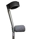 Crutch Handle Padded/Pad Covers (Set of 2) - Selection of Colours/Designs (Dark Grey)