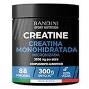 Bandini® Creatina Monohidratada en Polvo 100% Pura - Para mejorar el Rendimiento y la Potencia Muscular - Sin aditivos - 100% Vegano - Incluye dosificador - 300 gramos y 88 porciones