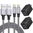 iPhone Fast Charger,iPhone Charger Fast Charging 2Pack Dual Port USB Wall Charger Block Adapter Plug Long 6FT Fast Charging Lightning Cable Cord for iPhone 14 13 12 11 Pro Max XS X 8 7 Plus SE iPad