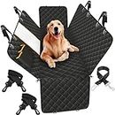 Dog Car Seat Cover,Waterproof Pet Seat Cover with Mesh Visual Window & Seat Belt Opening & Storage Pockets Dog Seat Cover,Wear-Proof Dog Back Seat Hammock for Cars, Trucks and SUV - 147 x 137 cm