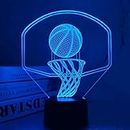 FULLOSUN 3D Basketball Night Light Backboard Illusion Hoop Lamp for Kids' Room Home Xmas Birthday Gifts for Boy Man Friends with 16 Color Changes Remote Control