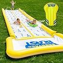 BACKYARD BLAST Giant Waterslide for Adults and Kids - Heavy Duty Large Slip Water Slide for Kids Backyard Outdoor Water Play Includes Inflatable Riders - 30ft with Bumpers