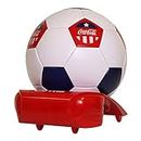 Coca-Cola Soccer Ball Mini Fridge, 5 Can Beverage Cooler with Hidden Opening, White Red Black, Unique Accessory for Den, Games Room, Man-Cave, Dorm, for Dad, Sports Fans