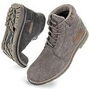 CC-Los Men's Boots Waterproof Hiking Boots for Men Ankle Dress Chukka Boots Grey Size 10.5
