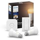 Philips Hue E27 White Ambience LED Smart Bulb Starter Kit (Compatible with Bluetooth, Amazon Alexa, Apple HomeKit, and Google Assistant)