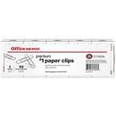 Office Depot Brand Paper Clips, No. 1, 1-1/4in, 20-Sheet Capacity, Silver, 100 Clips Per Box, Pack Of 5 Boxes