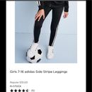 Adidas Bottoms | Girls 7-16 Adidas Side Stripe Leggings | Color: Black/White | Size: Xlg