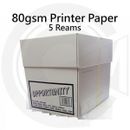 80gsm Impresora Papel A4 Caja Blanca 5 Resmas 2500 Hojas Todos los días Escuela Oficina Hogar 