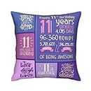 Skizbcw 11 Year Old Girl Birthday Gifts Ideas - Birthday Gifts for 11 Year Old Girls - 11th Birthday Decorations for Girls - 11 yr Old Girl Birthday Gifts Throw Pillow Covers 18 x 18 inch