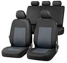 Walser Car Seat Cover Sandray Complete Set, Universal Car Seat Covers Grey-Black, Seat Covers Polyester 13306