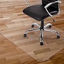 Kuyal Chair Mat, Rolling Chair Mat for Hardwood Floor, 36" X 48" Transparent PVC Home Office Floor Protector Mat (36" X 48" with Lip)