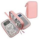 DDgro Travel Accessories for Women, Electronics Organizer Pouch Bag for Tech Accessory & Airplane Essentials (Medium, Pink)