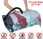 12 PACK Space Saver Large Vacuum Storage Bags ZIPLOCK Compressed Organizer Bags