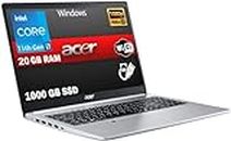 Acer i7 Notebook Pc Portatile,CPU Intel i7 11th Gen 4 Core, RAM 20 Gb SSD Nvme 1000 Gb, 15.6" FHD, Grafica Intel Iris Xe, Windows 11 Pro, Office Pro, pronto all'uso, gar. Italia