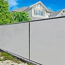 Amgo 4' x 50' Grey Fence Privacy Screen Windscreen,with Bindings & Grommets, Heavy Duty for Commercial and Residential, 90% Blockage, Cable Zip Ties Included, (Available for Custom Sizes)
