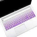 VNJ ACCESSORIES Keyboard Protector Silicone Skin Cover for HP 15 Thin & Light 15.6-inches FHD Laptop Laptop (15s-gr0010au) - GR Purple