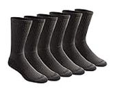 Dickies Men's Multi-Pack Dri-Tech Moisture Control Crew Socks, Charcoal (6 Pair), Shoe Size: 6-12