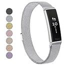 Vancle Bands Compatible with Fitbit Alta HR Band / Fitbit Alta Band for Women Men, Breathable Stainless Steel Loop Mesh Strap with Unique Magnet Lock for Fitbit Alta HR (No Tracker)Silver