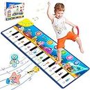 Foayex Toys for 1+ Year Old Baby Piano Mat 43.3"×14.2" Musical Toys for Toddlers 1-3, Floor Piano Sounds Touch Playmat Keyboard Dancing Mat Birthday Easter Gifts Easter Basket Stuffers