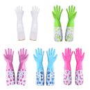 Waterproof Warm Rubber Gloves Long Dishwashing Gloves Rubber Glove I9O7