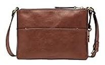 Fossil Bag for Women Fiona, Eco Leather/Polyurethane Trim Crossbody brown 25.1 cm L x 4.8 cm W x 19 cm H ZB7668200