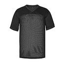 BOROLIN Mens Blank Football Jersey,Mesh Polyester Plain Football Shirt Pullover Sports Clothing (Medium, Black)