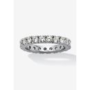 Women's 2 Tcw Round Cubic Zirconia Eternity Band In .925 Sterling Silver by PalmBeach Jewelry in Silver (Size 6)