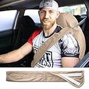 Waterproof Seat Belt Protector (Tan) - Removable Auto Car Seatbelt Cover Guards Against Sweat and Odor