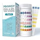 MHWGY Pool and Spa Test Strips for Hot Tubs, 7-Way Swimming Pool&Spa Water Chemistry Test Strip 130 Count.PH,Total Chlorine,Free Chlorine/Bromine,Total Alkalinity,Cyanuric Acid
