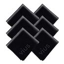 Microfiber Cleaning Cloths [Black] - vius Premium Microfiber Lens and Screen Cleaner Cloths for All LCD Screens, Computers, Lenses and Delicate Surfaces (6 Pack)