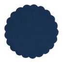 NEW A.Trends Stonewashed Scallop Edge Placemat Navy 40cm