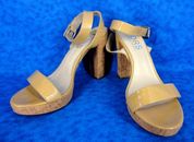 Michael Kors Women Platform High Heels Shoes Size 9M Ankle Straps Beige 