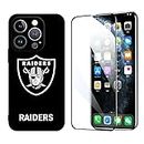 WUrbu fit Raiders for iPhone 14 Pro Case, 1X Case [Not-Yellowing] with 1X Tempered Glass Screen Protector +, [Military-Grade Drop Protection] Phone Case 6.1 Inch