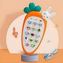 KITTER Rabbit Style Pretend Play Cell Phone Toy for Kids Toddlers with 20 Musical Songs, Animal Sound Smartphone Toy for Kids, Ringtones, Lights | Educational Toys for 2 Year Old Kids (Random Colour)