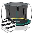 SkyBound 6 FT Springfree Trampoline for Kids and Adults - Springless Small Trampoline with Enclosure for Indoor and Outdoor - Recreational Trampolines Bungee Cords - No-Gap Design Zipper System